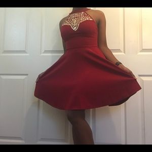 Red and Gold Homecoming Dress